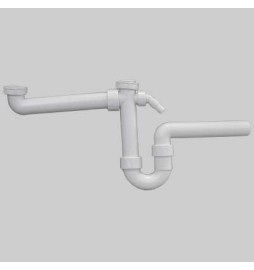 SIFONE 2 VIE BIANCO PER LAVELLO - Ø 40 x 1"1/2