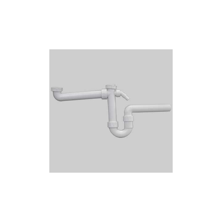 SIFONE 2 VIE BIANCO PER LAVELLO - Ø 40 x 1"1/2