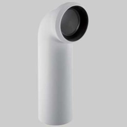 CURVA BIANCA 90° PER VASO CON SCARICO A PARETE - Ø 110