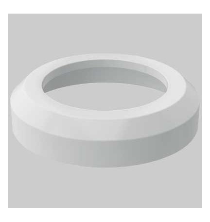 ROSONE BIANCO DA PARETE PER CURVA WC 90° - Dm 100 H 8,6