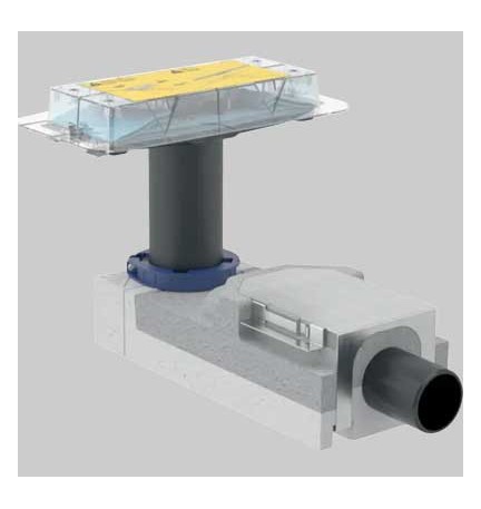 SIFONE PER CANALINE DOCCIA 'CLEANLINE' - per Massetto H,65-90 mm