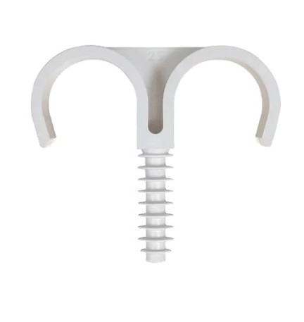 50 PZ FISSATUBO DOPPIO A BATTERE 25 mm