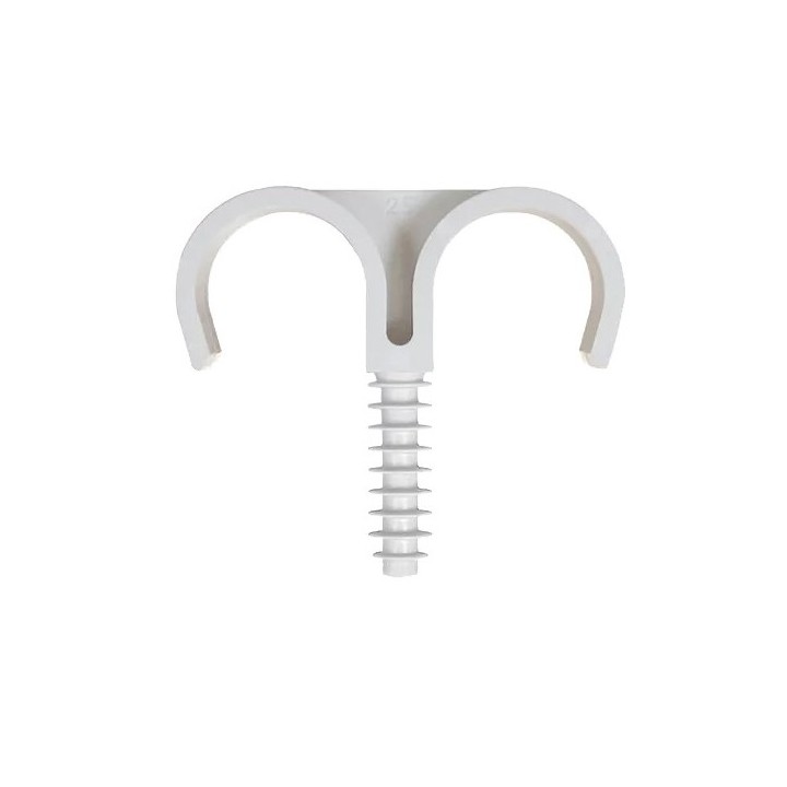 50 PZ FISSATUBO DOPPIO A BATTERE 25 mm