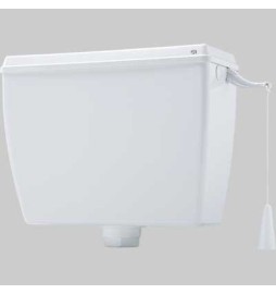 CASSETTA ALTA IN PVC ALFA CON COPERCHIO E CATENELLA - BIANCA
