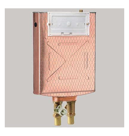CASSETTA INCASSO RAME WC DOPPIO PULSANTE - 10 LT PLACCA DI COPERTURA BIANCA