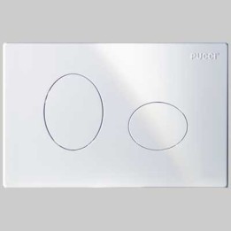 PLACCA DI COMANDO ECO ELLISSE DOPPIO TASTO - BIANCA