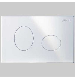 PLACCA DI COMANDO ECO ELLISSE DOPPIO TASTO - BIANCA