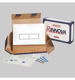KIT ECO DOPPIO TASTO TELAIO + PLACCA CM.28 - Sp.1,0 Cromata