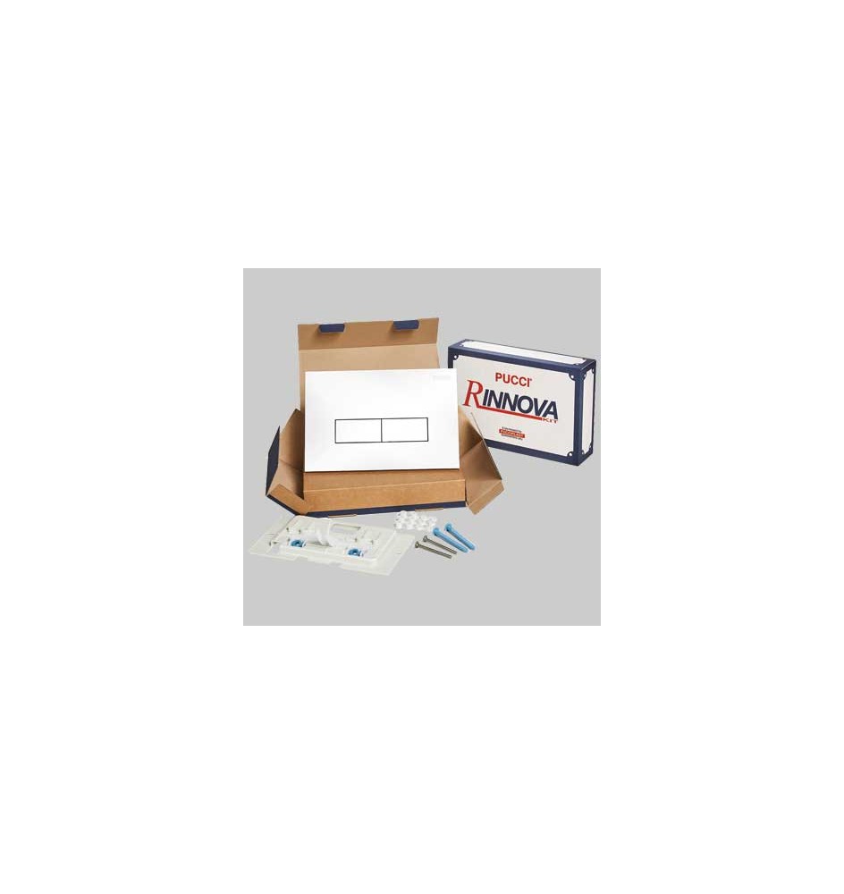 KIT ECO DOPPIO TASTO TELAIO + PLACCA CM.28 - Sp.1,0 Cromata
