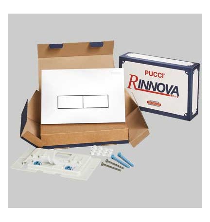 KIT ECO DOPPIO TASTO TELAIO + PLACCA CM.28 - Sp.1,0 Cromata