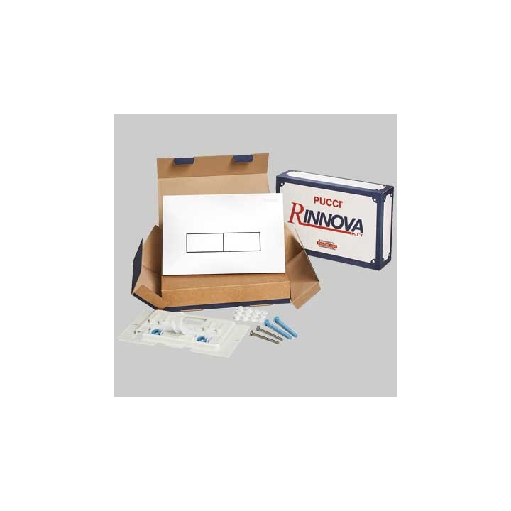 KIT ECO DOPPIO TASTO TELAIO + PLACCA CM.28 - Sp.1,0 Cromata