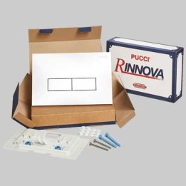 KIT ECO DOPPIO TASTO TELAIO + PLACCA CM.28 - Sp.4,7 Cromata