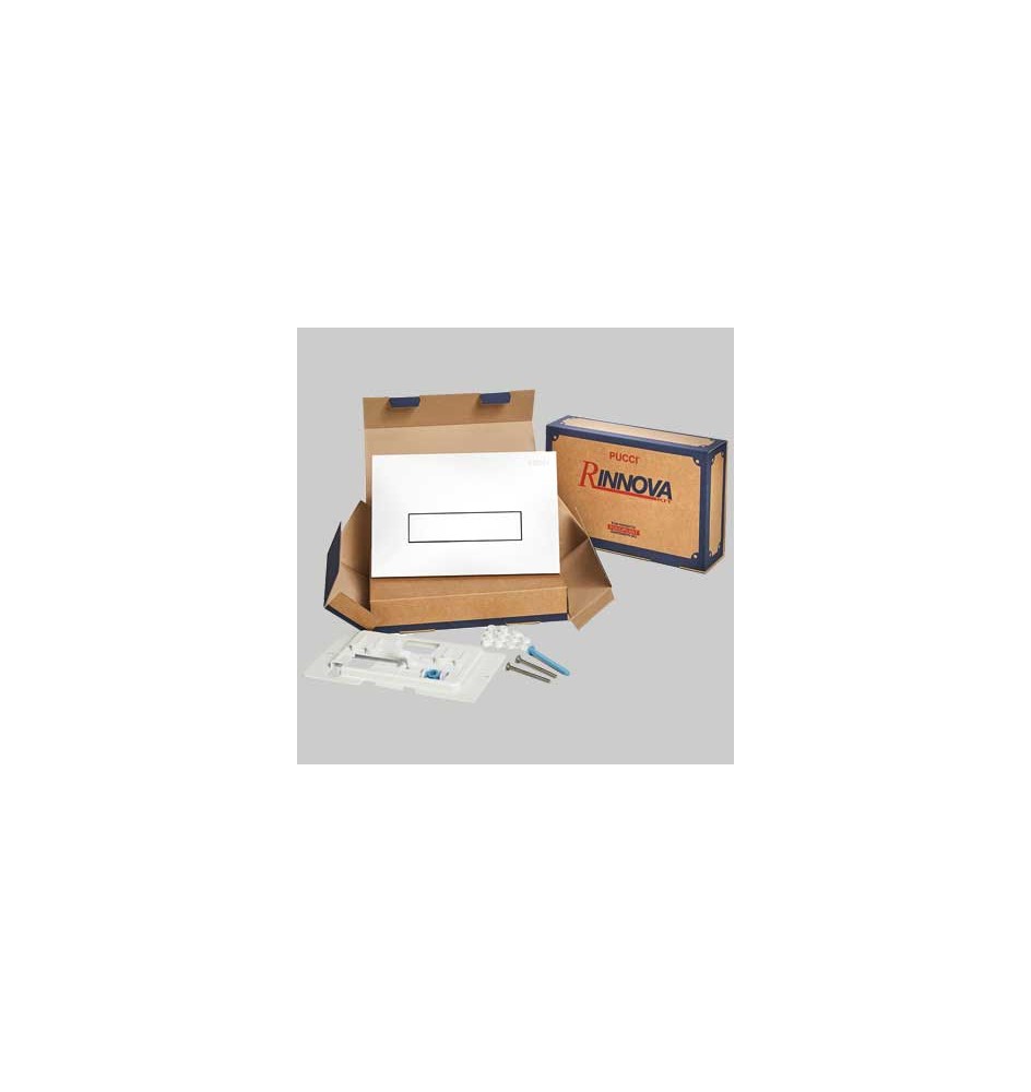 KIT SARA MONO TASTO TELAIO + PLACCA CM.28 - Sp.1,0 Bianca