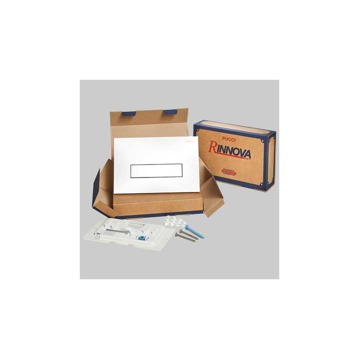 KIT SARA MONO TASTO TELAIO + PLACCA CM.28 - Sp.4,7 Bianca