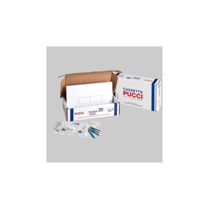 KIT ECO DOPPIO TASTO TELAIO + PLACCA CM.33 - Sp.1,2 Bianca