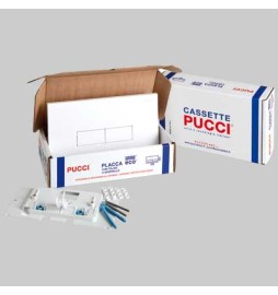 KIT ECO DOPPIO TASTO TELAIO + PLACCA CM.33 - Sp.1,2 Cromata