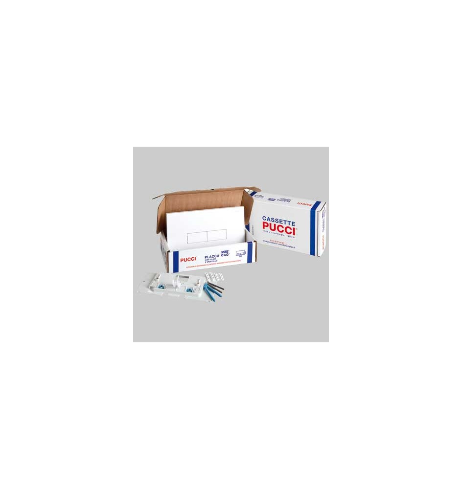KIT ECO DOPPIO TASTO TELAIO + PLACCA CM.33 - Sp.1,2 Cromata