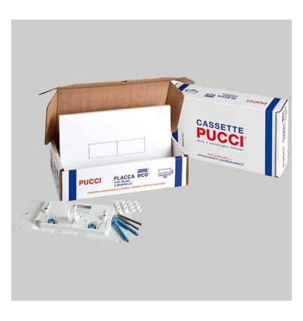 KIT ECO DOPPIO TASTO TELAIO + PLACCA CM.33 - Sp.1,2 Cromata