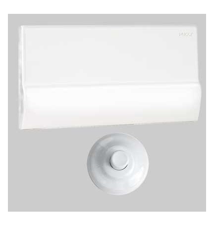 PLACCA DI COPERTURA + PULSANTE PER CASSETTA INCASSO RAME - Bianco