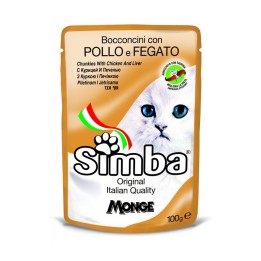 CIBO GATTO MONGE SIMBA 100 G POLLO E FEGATO