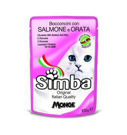 CIBO GATTO MONGE SIMBA 100 G SALMONE E ORATA