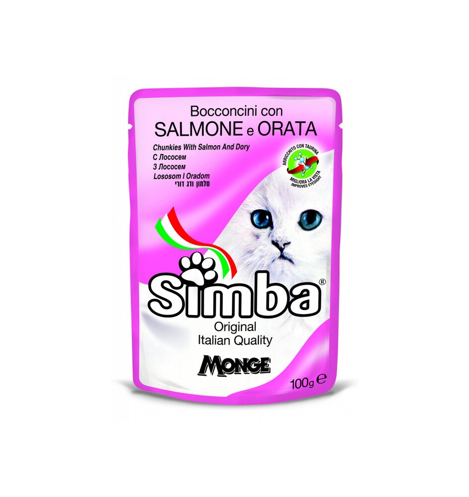 CIBO GATTO MONGE SIMBA 100 G SALMONE E ORATA