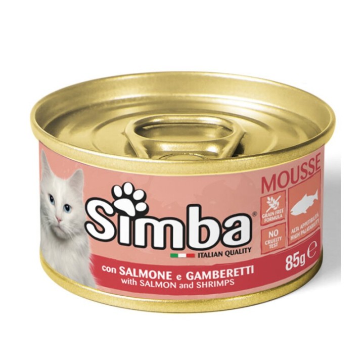 CIBO GATTO MONGE SIMBA 85 G SALMONE E GAMBERETTI
