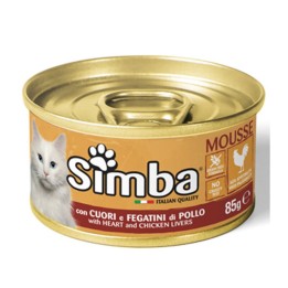 CIBO GATTO MONGE SIMBA 85 G CUORI E FEGATINI POLLO