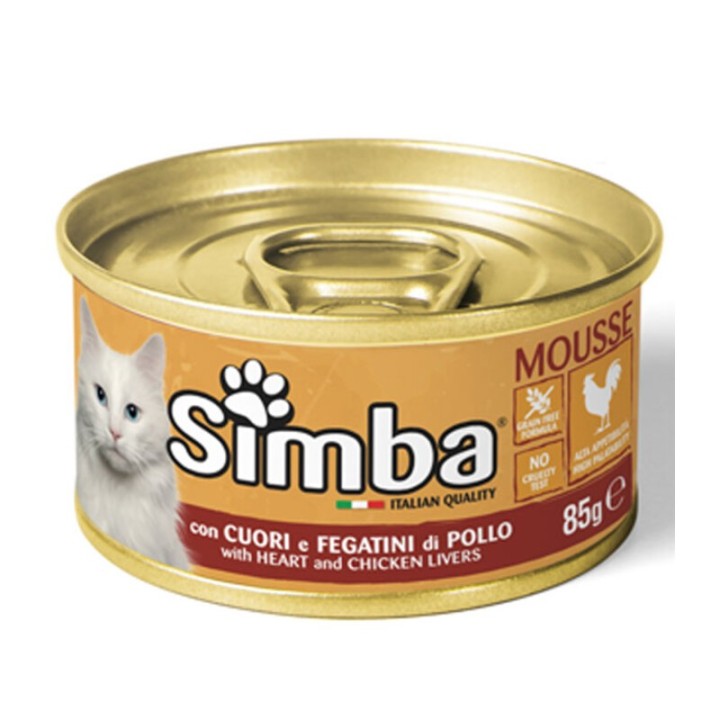 CIBO GATTO MONGE SIMBA 85 G CUORI E FEGATINI POLLO