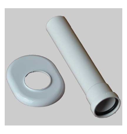 CANOTTO DI COLLEGAMENTO PUCCI CON ROSONE - Bianco cm 22 OR 143