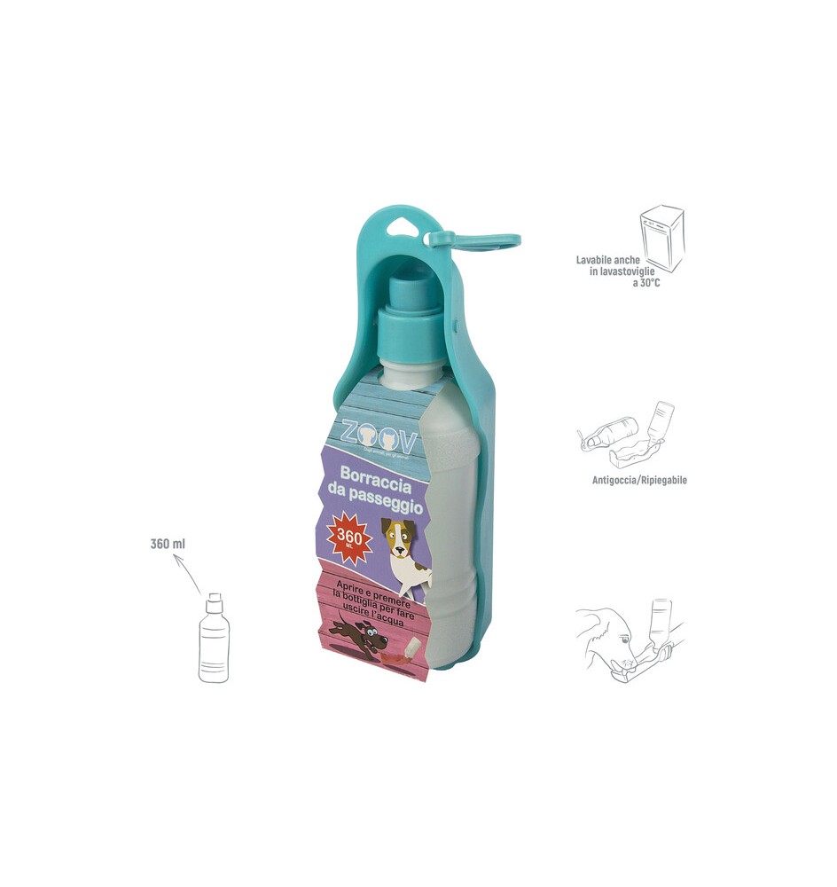 ZOOV BORRACCIA DA PASSEGGIO 360 ML VERDE