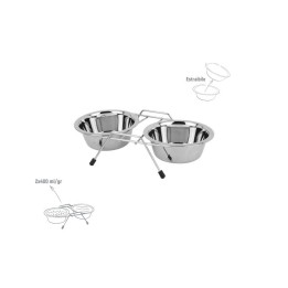 ZOOV CIOTOLA DOPPIA IN ACCIAIO C/SUPPORTO ML.400