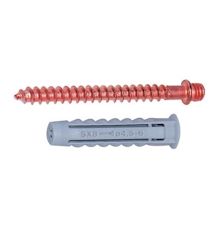 TASSELLO CON DOPPIA VITE M6 IN OTTONE RAMATO Lungh. 6