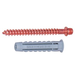 TASSELLO CON DOPPIA VITE M6 IN OTTONE RAMATO Lungh. 8