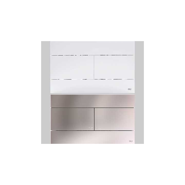 PLACCA DI COMANDO SLIM DOPPIO SCARICO - CROMO - SATINATA