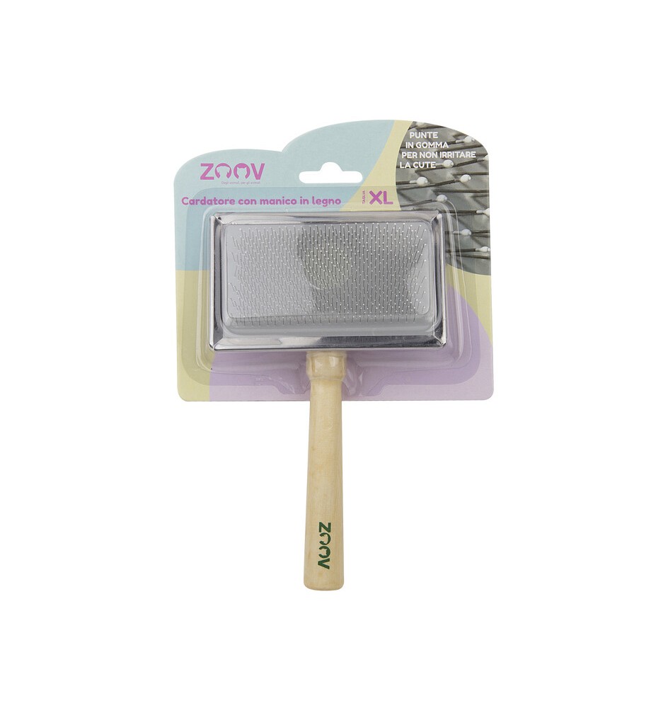 ZOOV CARDATORE C/MANICO LEGNO 12X7 CM