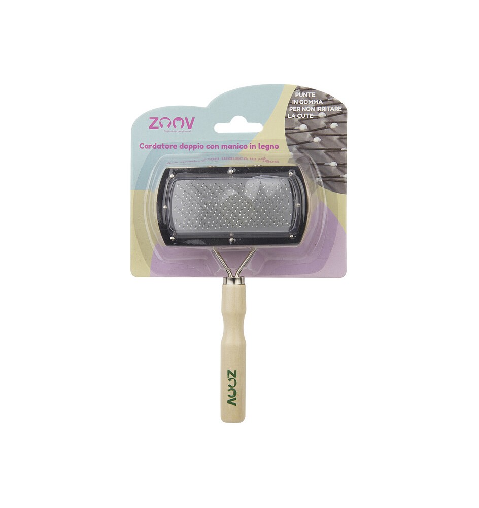 ZOOV CARDATORE C/MANICO LEGNO 18X10 CM