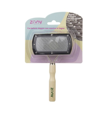 ZOOV CARDATORE C/MANICO LEGNO 18X10 CM