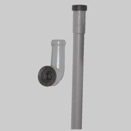 TUBO REGOLABILE PER PASSO RAPIDO O FLUSSOMETRO - cm 100 Ø 26x32 c/curva PVC