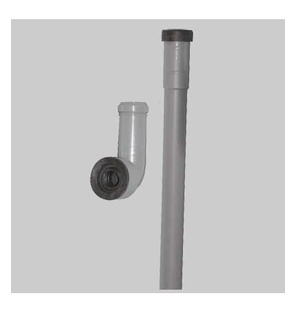 TUBO REGOLABILE PER PASSO RAPIDO O FLUSSOMETRO - cm 100 Ø 26x32 c/curva PVC