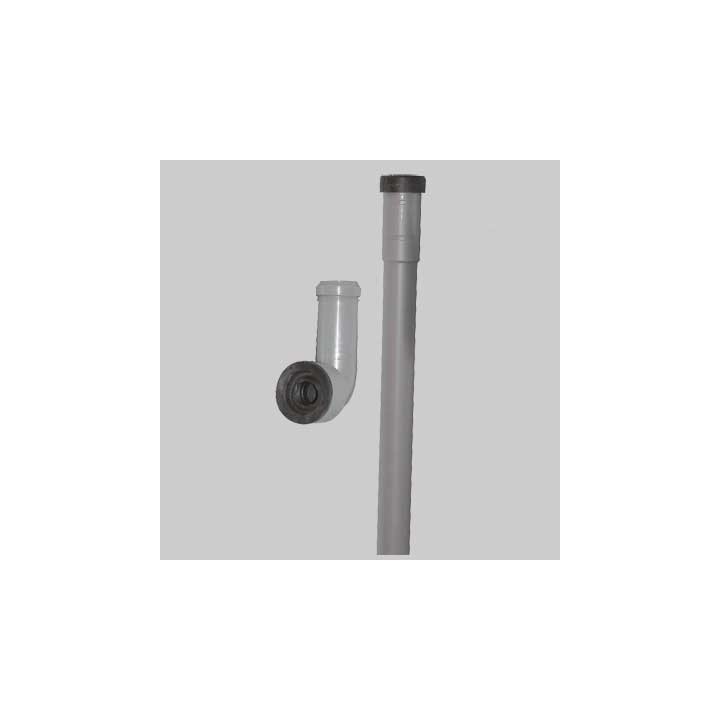 TUBO REGOLABILE PER PASSO RAPIDO O FLUSSOMETRO - cm 100 Ø 26x32 c/curva PVC