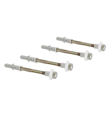 4 PZ FISSAGGI VERTICALI PER WC E BIDET Zincati - M6x80