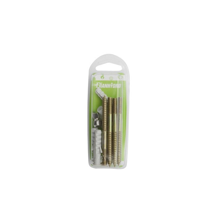 4 PZ FISSAGGI VERTICALI PER WC E BIDET BLISTER Zincato - M6x80