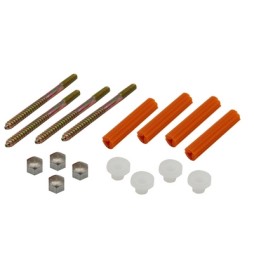 4 PZ FISSAGGI PER WC E BIDET CON TASSELLO ARANCIO mm 6 X 80