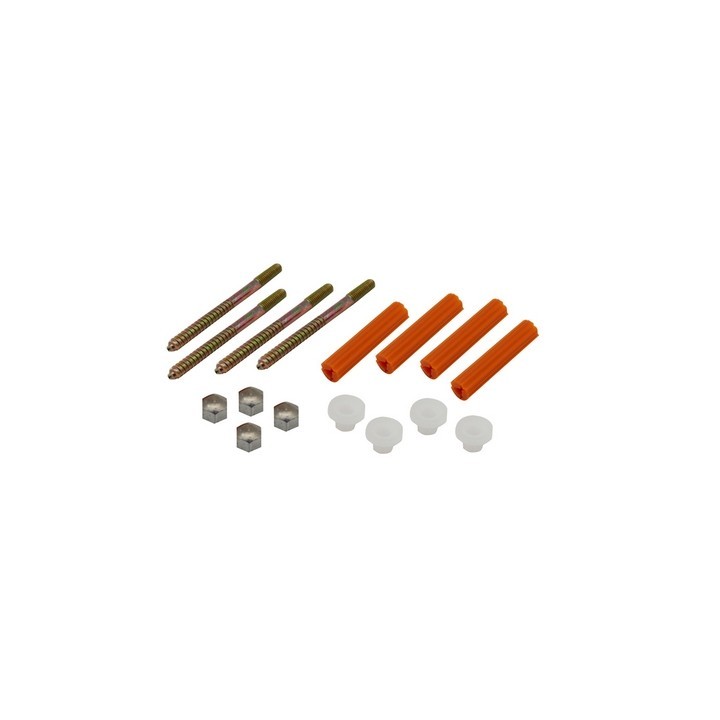 4 PZ FISSAGGI PER WC E BIDET CON TASSELLO ARANCIO mm 6 X 80
