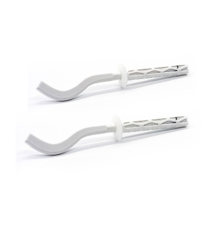 2 PZ MENSOLE FILETTATE PIATTE SCHIACCIATE PER RADIATORI IN ALLUMINIO 9 x 220 mm