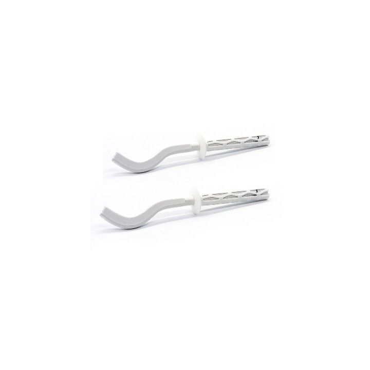 2 PZ MENSOLE FILETTATE PIATTE SCHIACCIATE PER RADIATORI IN ALLUMINIO 9 x 220 mm
