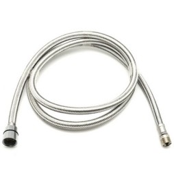 FLESSIBILE PER MONOFORO CON DOCCETTA ESTRAIBILE mt. 1,50 Bianco-acciaio inox