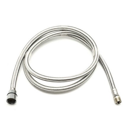 FLESSIBILE PER MONOFORO CON DOCCETTA ESTRAIBILE mt. 1,50 Bianco-acciaio inox