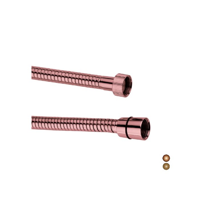 FLESSIBILE DOCCIA IN OTTONE - ATTACCO 1/2F X 1/2F Rame - cm 150